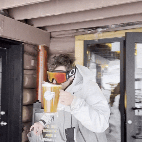 Blue Moon Skiing GIF