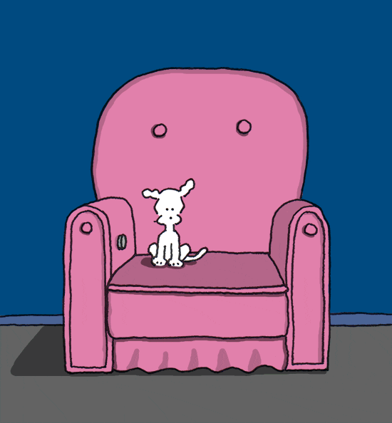 Relaxed Chair GIF by Chippy the Dog