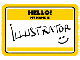 illustrescu hello illustrator introduction nametag GIF
