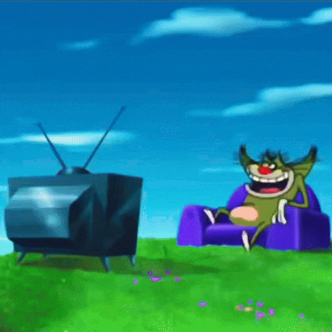 Enjoying Oggy And The Cockroaches GIF