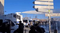 Police Use Water Cannon to 'Repress' Pension-Reform Protesters in Lyon