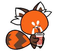 Red Panda Drinking Sticker by BuzzFeed Animation
