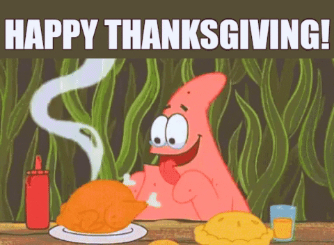 Giphy - Patrick Star Thanksgiving GIF