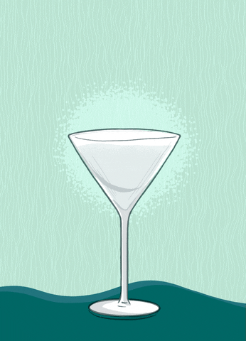 ldonohue bubbles gin martini bottoms up GIF