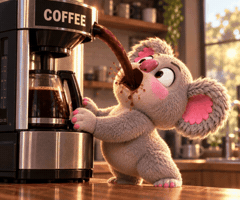Tired Coffee GIF by Barely Bearz