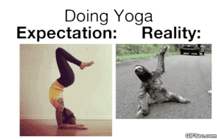yoga reality vs expectations GIF