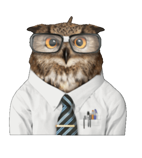 Nerd Owl Sticker by Inceptia