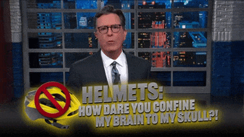 Stephen Colbert Helmets GIF by The Late Show With Stephen Colbert