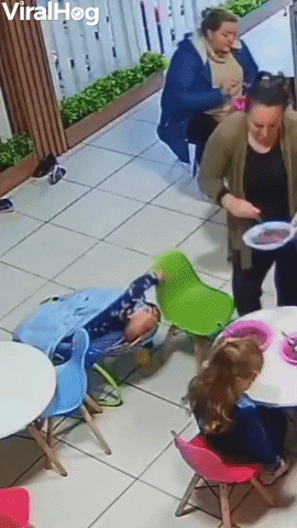 Baby Pulls Chair Before Woman Sits Down GIF by ViralHog