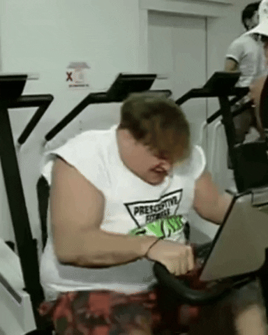 Trying Chris Farley GIF