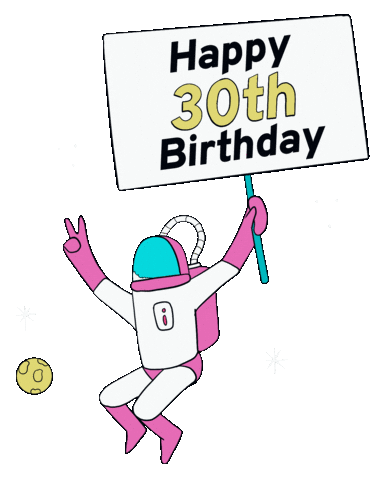 Happy Birthday Space Sticker by Major Tom