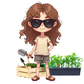 Boys Girls Gardening Sticker