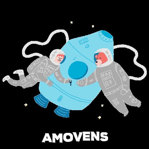 Amovens car space stars bear GIF