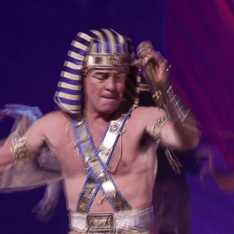 Joseph and the Amazing Technicolor Dreamcoat dance yas egypt elvis GIF