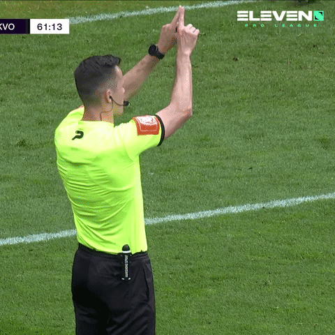 Sign Referee GIF by ElevenSportsBE