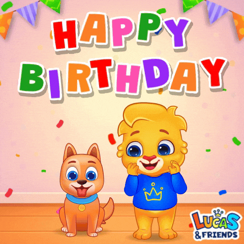 Happy Birthday Dog GIF by Lucas and Friends by RV AppStudios