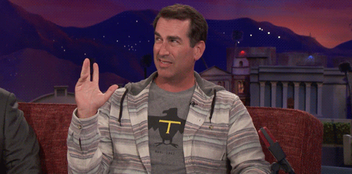 Rob Riggle Raise Hand GIF by Team Coco - Find & Share on GIPHY
