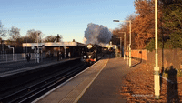 Old Steam Train Pulls up at London Norbury station