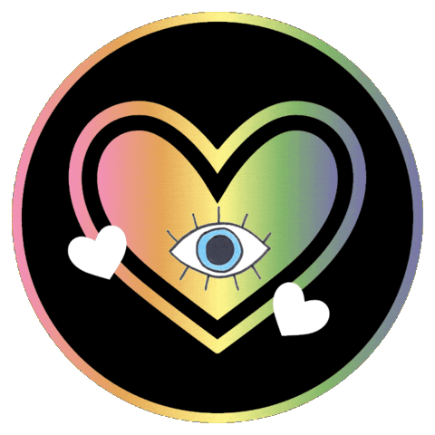 Heart Eye Sticker by Graphic Delancey