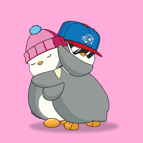 Cheer Up Hug GIF by Pudgy Penguins