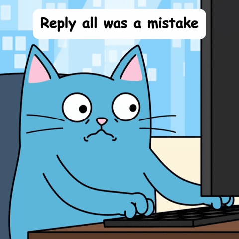 Reply All Blue Cat GIF