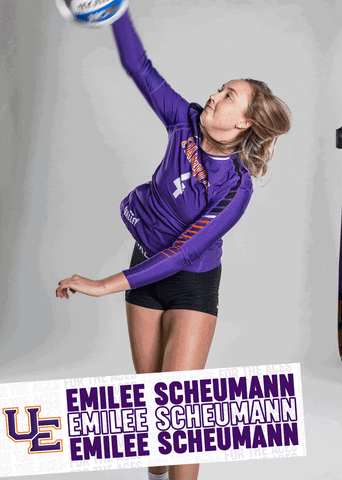 Purple Aces Volleyball GIF by UE Athletics