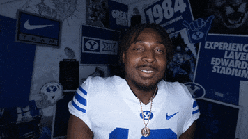 Byu Football Pointing GIF by BYU Cougars