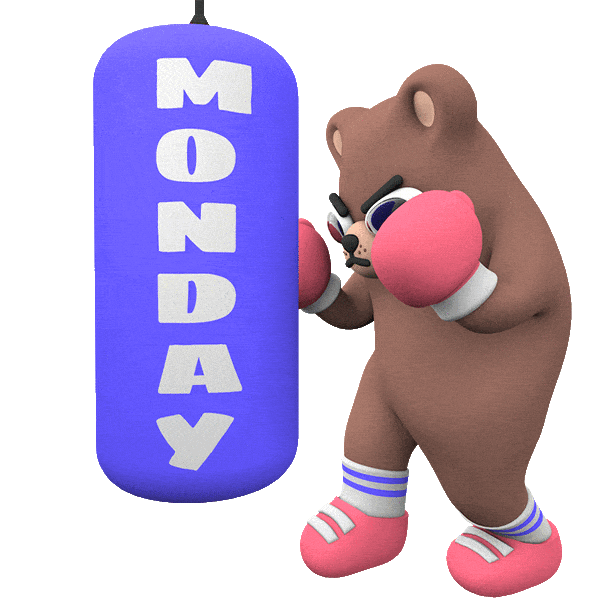 I Hate Mondays 3D Sticker by Holler Studios