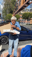 Jay Leno Hands Out Donuts to WG Strikers