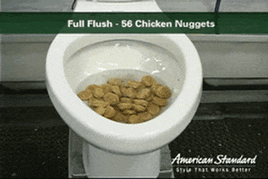 chicken nuggets toilet GIF