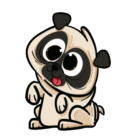 Pug Sticker by O.Pug.Fred