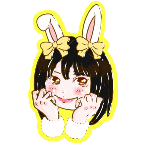 Bunny Ponpon Sticker