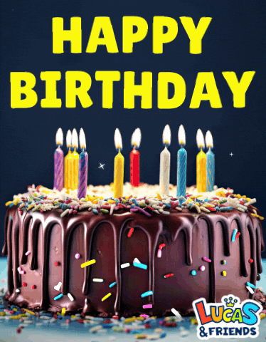 Happy Birthday Celebration GIF by Lucas and Friends by RV AppStudios