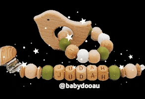 Babydooau babydooau personalised dummy chain teether set GIF