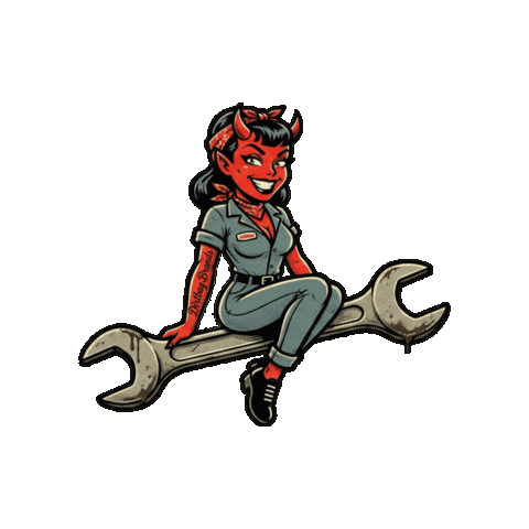 Pinup Devil Sticker by Dirtbag Brands