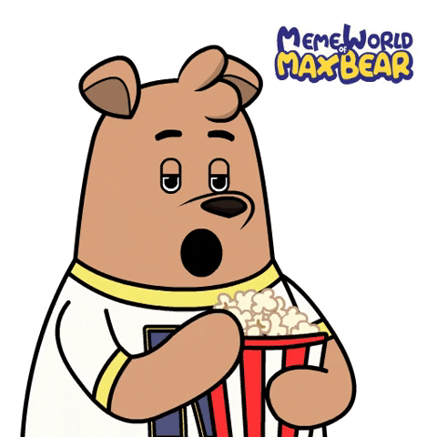 Bored To Death Popcorn GIF by Meme World of Max Bear