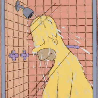 homer in the shower gif