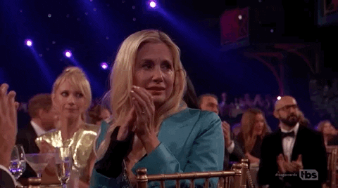 Mira Sorvino Awkward Clap GIF by SAG Awards - Find & Share on GIPHY