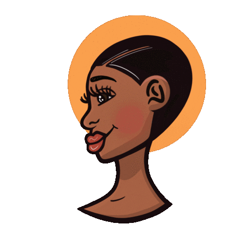 Black Woman Smile Sticker by JellaCreative