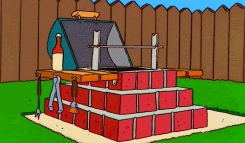  the simpsons homer surprise construction bbq GIF