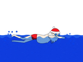 Merry Christmas Swimming GIF