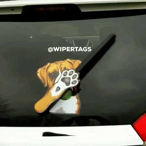 sticker waving GIF by WiperTags Wiper Covers