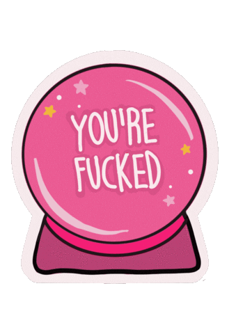 Swearing Crystal Ball Sticker by Design By Emma