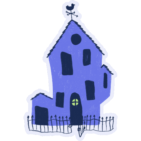Haunted House Halloween Sticker by Camille Lorenzo