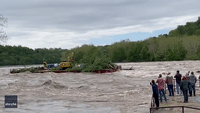 Loose Construction Barge Whisked Down Raging Potomac River