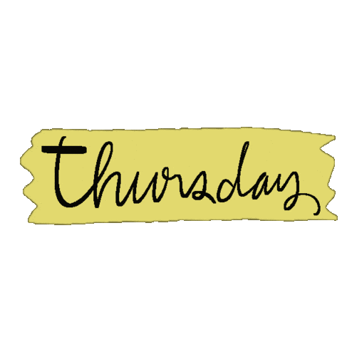 Thursday White Text Sticker