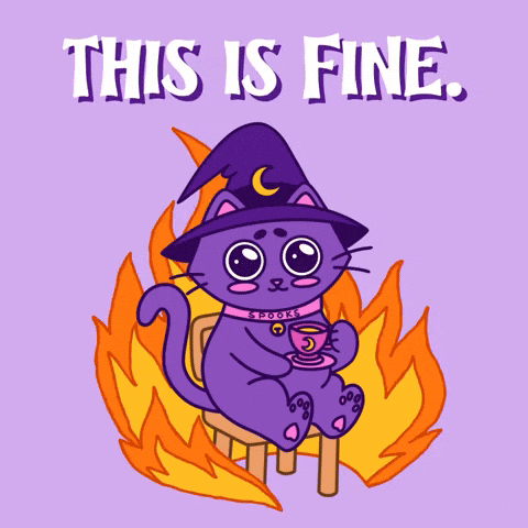 Stressed Its Fine GIF by Spooks The Cat