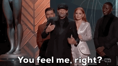 Gif Troy Kotsur, an deaf actor, says in ASL "You feel me, right?"