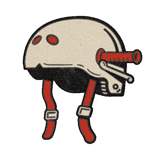 Illustration Helmet Sticker by MediocreCreative