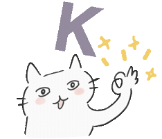 White Cat Ok Sticker by いしだよりこ